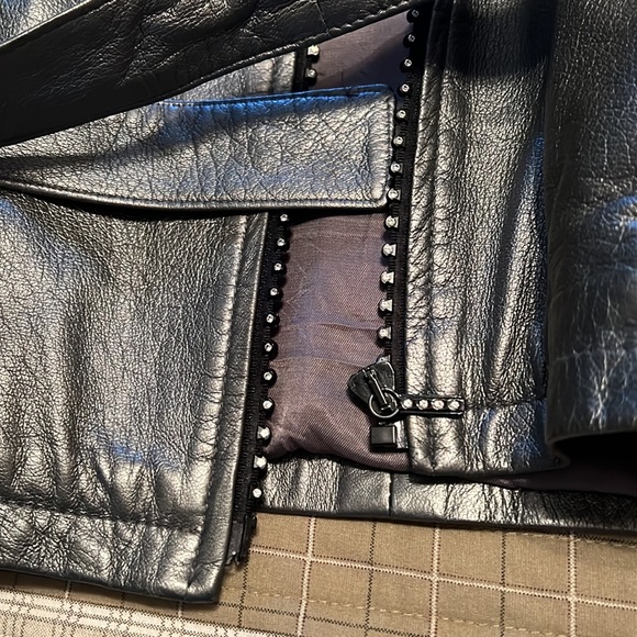 Women’s Damselle leather coat size L - Picture 3 of 6